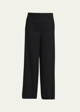 Fluid Wool Straight-Leg Trousers