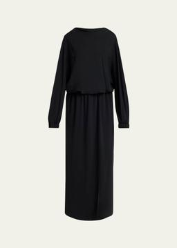 Triple Silk Georgette Long Sleeve Gown