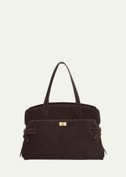 Wilson Zip Suede Top-Handle Bag