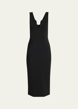 Stretch Jersey Body-Con Midi Dress