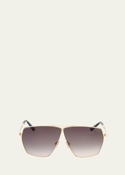 Stella Aviator Square Metal Sunglasses