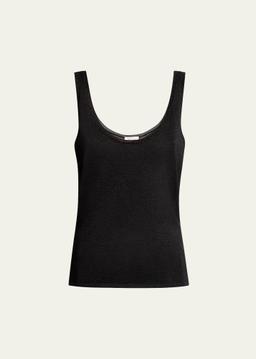 Metallic Knit Sleeveless Tank Top