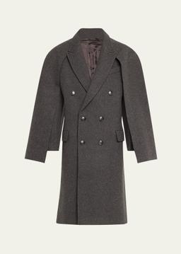 Andes Oversized Wool Coat with Removable Scarf