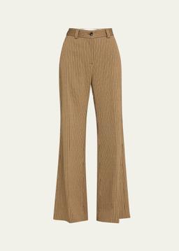 Flare Pinstripe Trousers