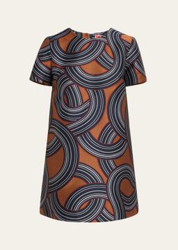 Abstract Mini Swing Dress