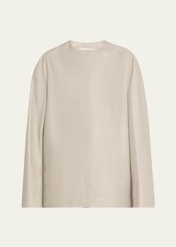 Atalia Paneled Leather Coat