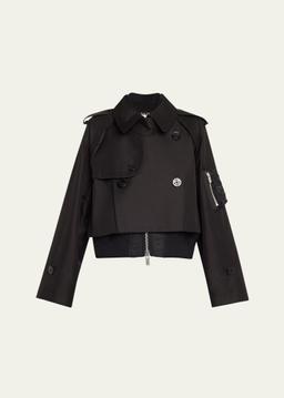 Hybrid Crop Trench Blouson Jacket