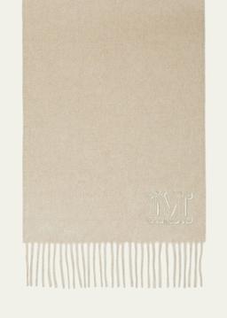 Logo Fringe Cashmere Scarf