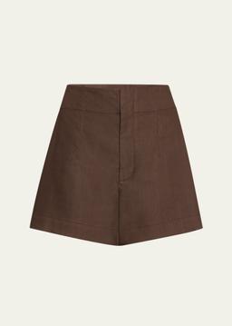 Charles Wide-Leg Twill Shorts
