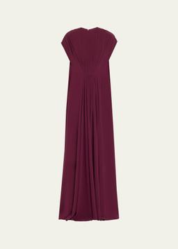 Draped Crystal Tunic Crepe Dress