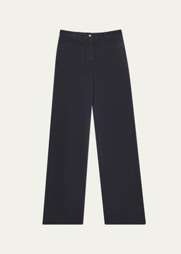 Utilitarian Straight Leg Cotton Trousers