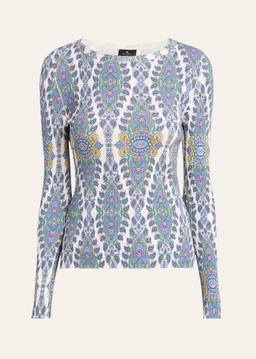 Paisley Knit Long-Sleeve Top