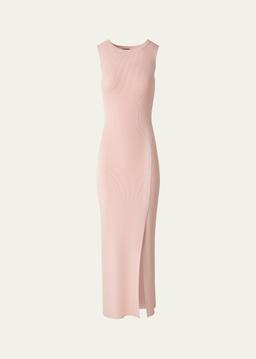 Sleeveless Ribbed Stretch Crepe Tube Dress