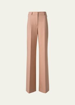 Fior Wool Crepe Double-Face Wide Leg Pants