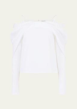 Off-Shoulder Bow Poplin Top