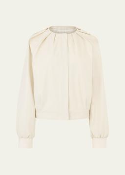 Cropped Canvas Bomber Jacket