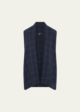 A-Line Scrunch Shawl-Collar Waistcoat (Long Length)