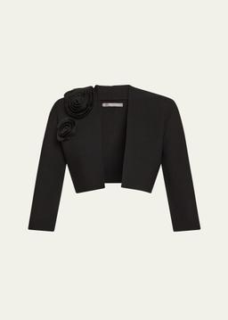 Rose Detail Knit Bolero Jacket