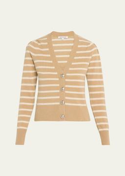 Solene Stripe Cashmere Cardigan