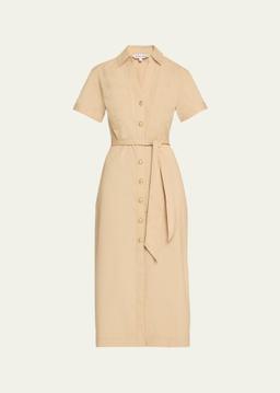 Tabby Short-Sleeve Midi Shirtdress