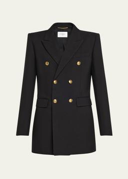 Oversized Double-Breasted Wool Blazer