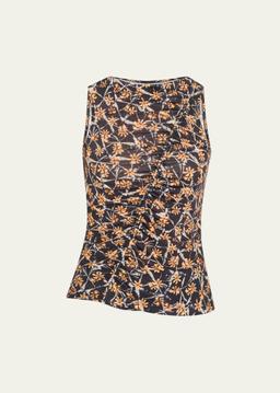 Medea Asymmetric Shirred Top