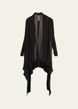 Tied Long Wrap Wool Cardigan Sweater