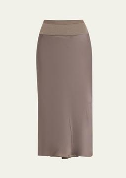 A-Line Bias Midi Skirt