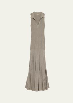 Tashi Metallic Ribbed Maxi Dress
