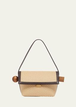 Le Rond Geometric Raffia Shoulder Bag