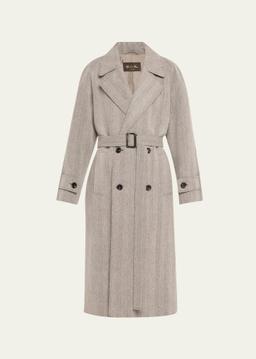Foster Double-Breast Belted Wool Cashmere Coat