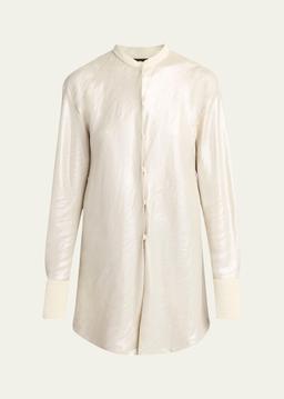 Button Down Viscose-Blend Shirt