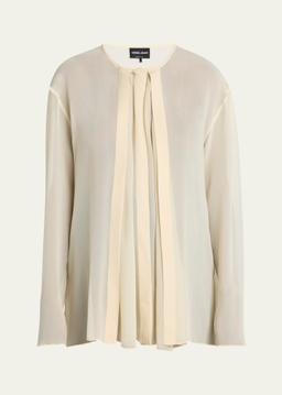Pleated Silk Blouse