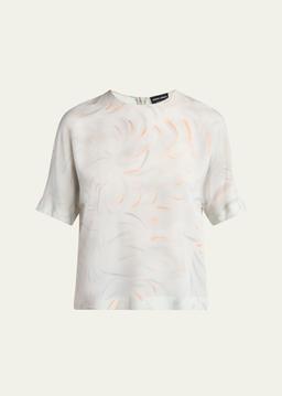 Brushstroke Silk Blouse
