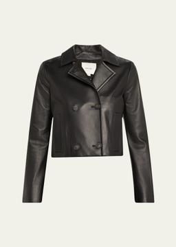 Shrunken Leather Peacoat