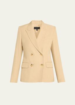 Veda Double-Breasted Linen Jacket