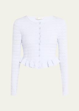 Rogan Ruffle-Hem Cardigan