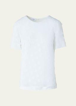 Polka Dot Applique Techno Georgette Blouse