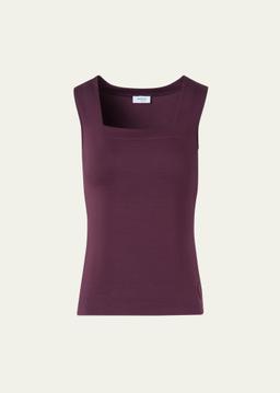 Square-Neck Stretch Jersey Top