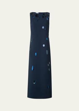 Sequin Dot Heavy Crepe Midi Dress