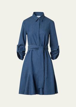 Tie-Waist Cotton Denim Shirtdress