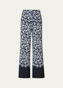 Marla Cropped Floral-Print Techno Crepe Pants