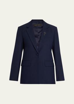 Kent Single-Button Viscose Jacket