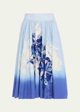 Selwyn Ombre Sequin Floral-Print Midi Skirt