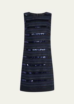 Jenae Sleeveless Beaded Linen Mini Dress