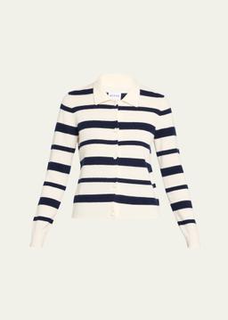 Cropped Cashmere Polo Sweater