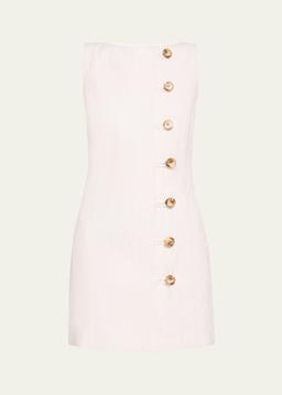 Olympia Button-Front Crinkle Mini Dress