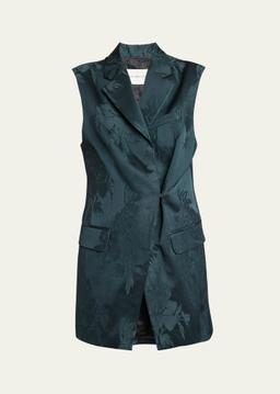 Bimbi Metallic Floral Jacquard Tailored Vest