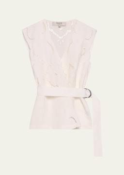 Dahlia Eyelet Vest with Belt