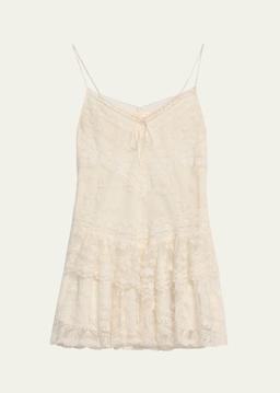 Beauval Drop-Waist Lace Mini Dress
